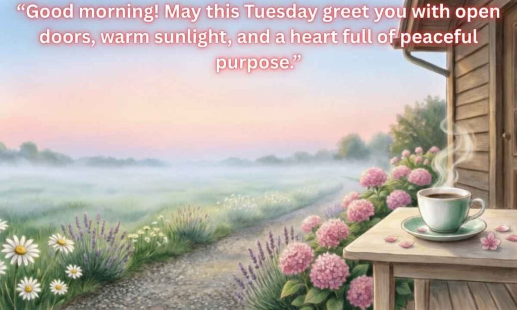 Beautiful Good Morning Tuesday Blessings:
Good morning! May this Tuesday greet you with open doors, warm sunlight, and a heart full of peaceful purpose.