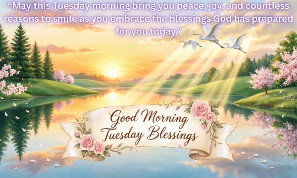 Beautiful Good Morning Tuesday Blessings Image:
May this Tuesday morning bring you peace, joy, and countless reasons to smile as you embrace the blessings God has prepared for you today.