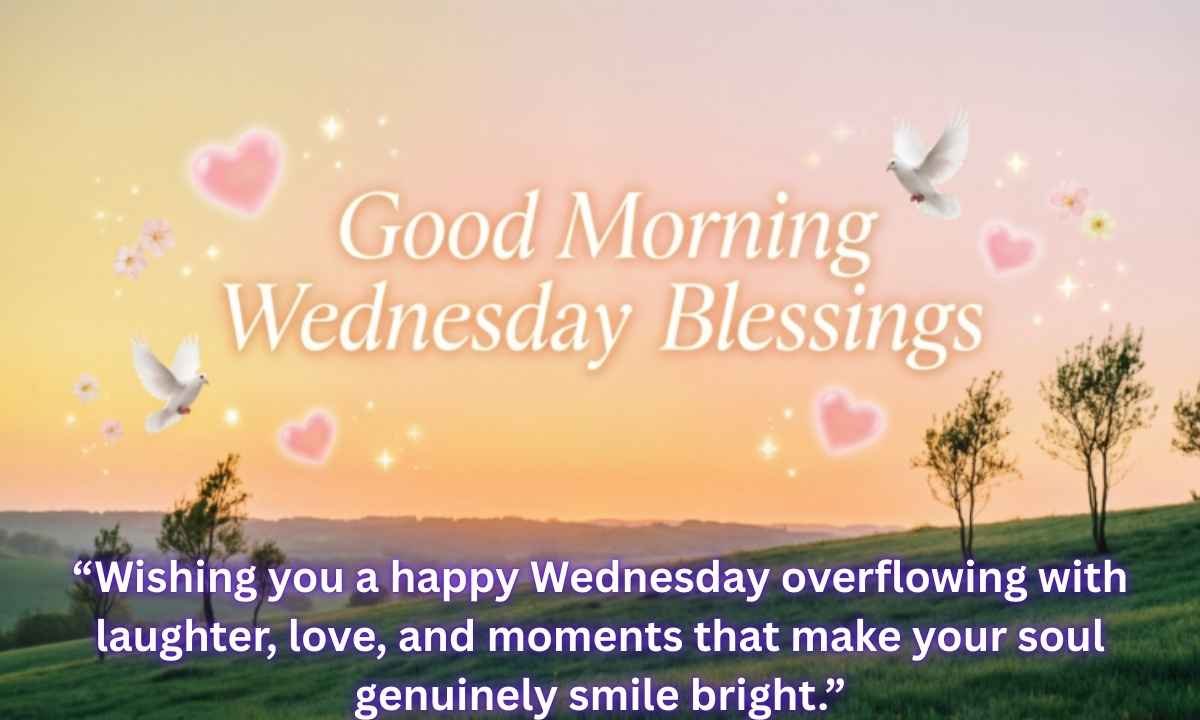 Good Morning Wednesday Blessings: Wishing you a happy Wednesday overflowing with laughter, love, and moments that make your soul genuinely smile bright.