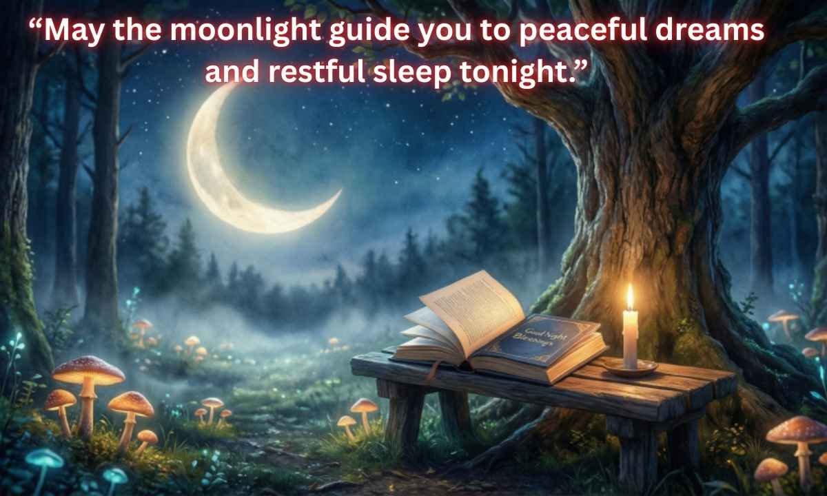 Good Night Blessings: May the moonlight guide you to peaceful dreams and restful sleep tonight.