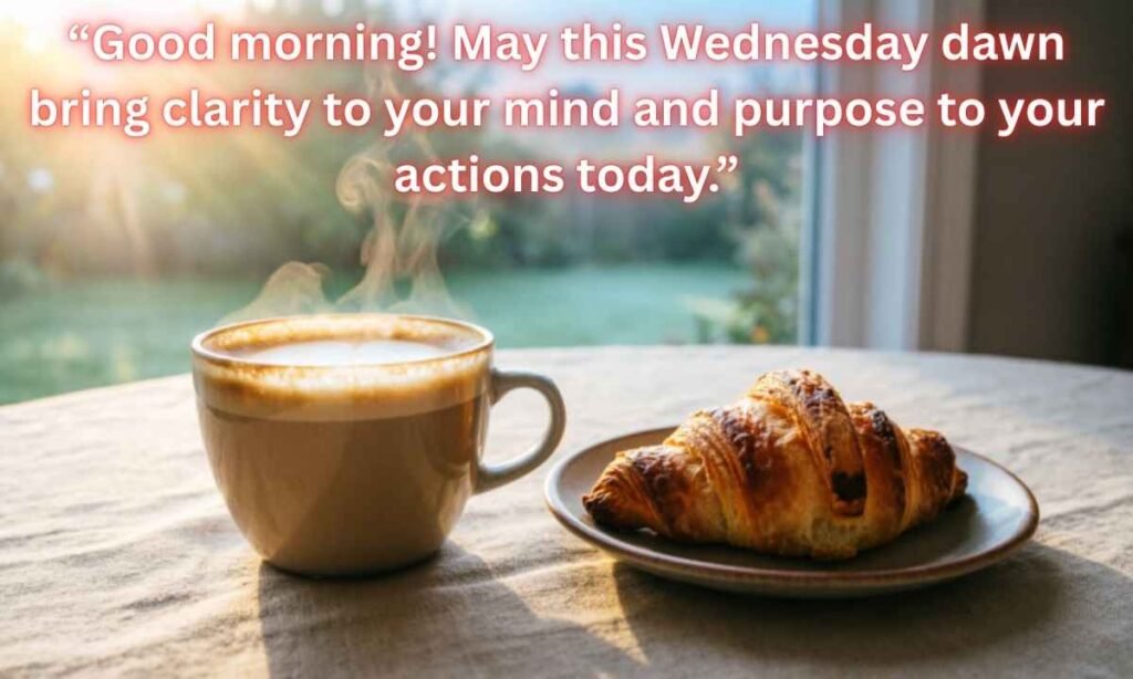 Great Good Morning, Wednesday Blessings Image:
“Good morning! May this Wednesday dawn bring clarity to your mind and purpose to your actions today.”