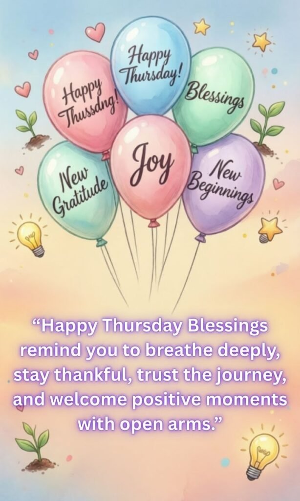 Happy Thursday Blessings:
Happy Thursday Blessings remind you to breathe deeply, stay thankful, trust the journey, and welcome positive moments with open arms.