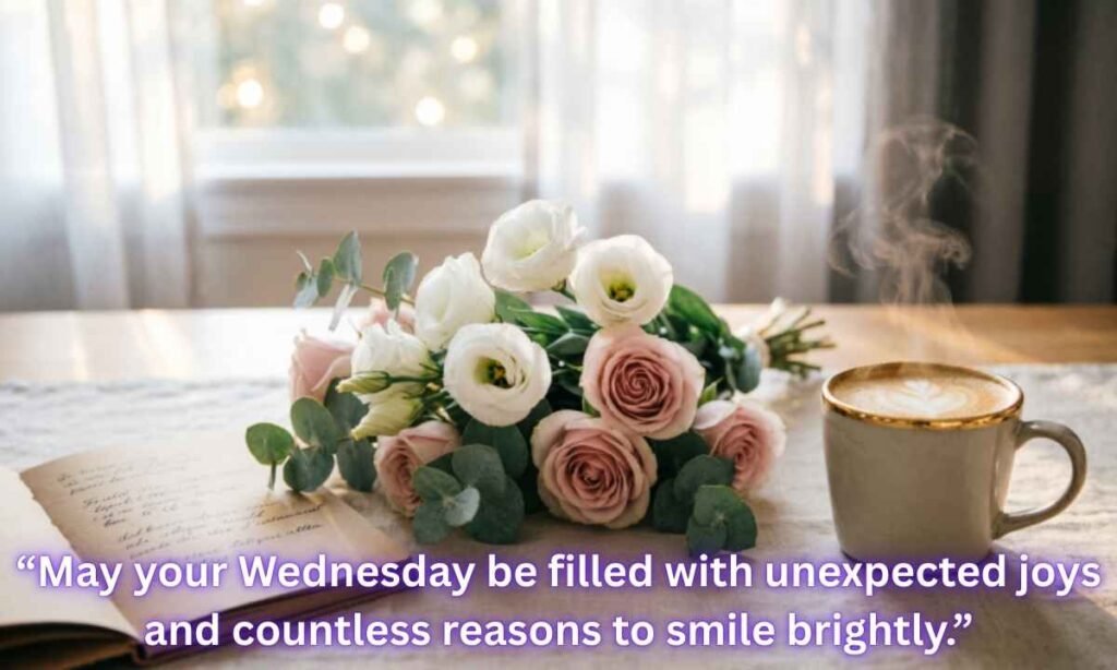 Happy Wednesday Blessings Image:
“May your Wednesday be filled with unexpected joys and countless reasons to smile brightly.”