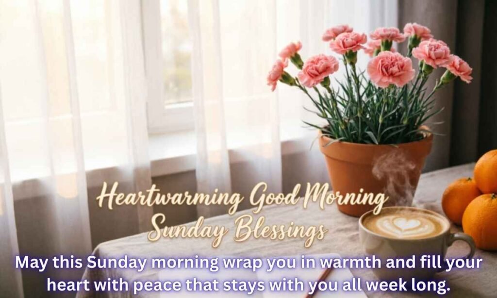 Heartwarming Good Morning Sunday Blessings:
May this Sunday morning wrap you in warmth and fill your heart with peace that stays with you all week long.