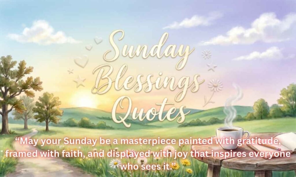 Sunday Blessings Quotes:
"May your Sunday be a masterpiece painted with gratitude, framed with faith, and displayed with joy that inspires everyone who sees it."