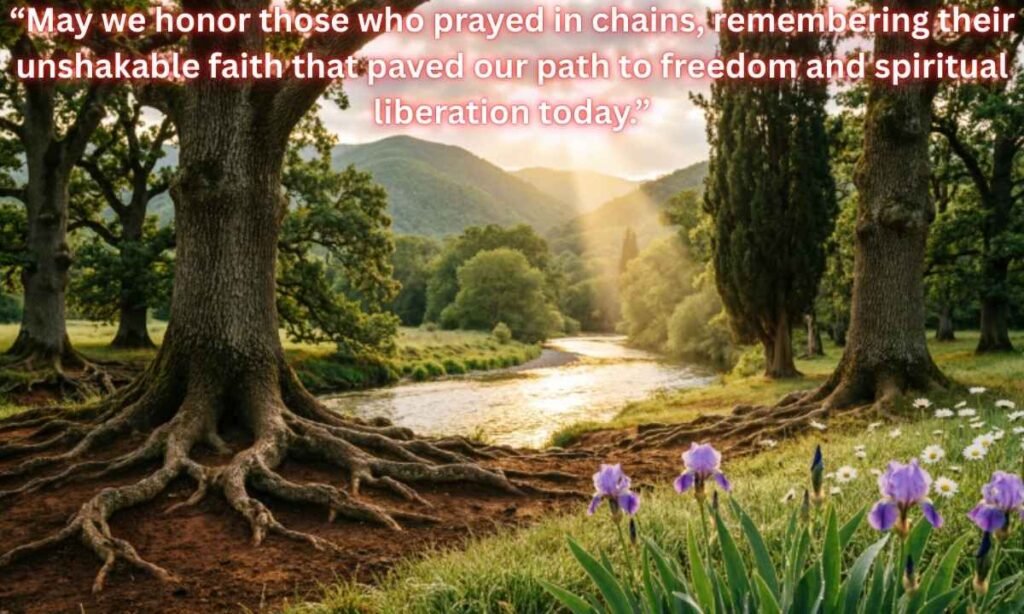 The History of African American Spiritual Blessings Image:
May we honor those who prayed in chains, remembering their unshakable faith that paved our path to freedom and spiritual liberation today.