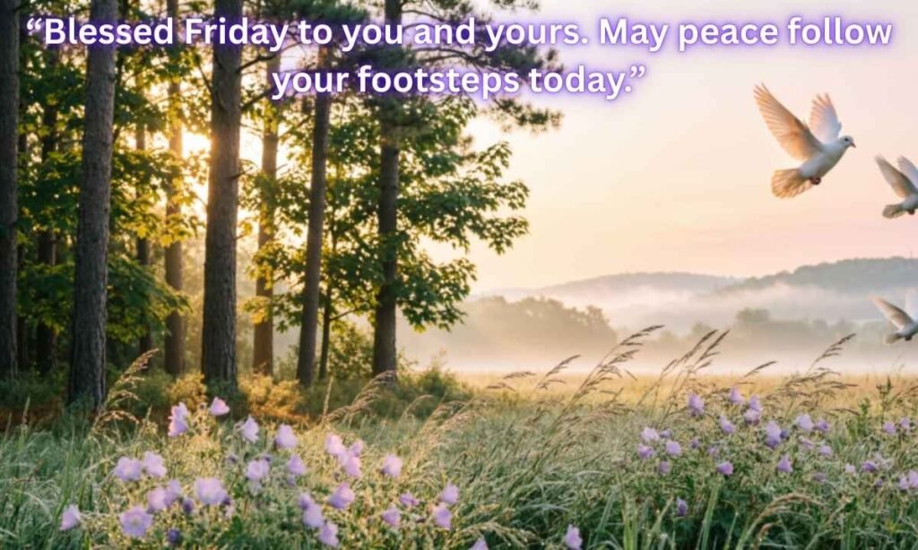 African American Spiritual Friday Blessings Images:
“Blessed Friday to you and yours. May peace follow your footsteps today.”