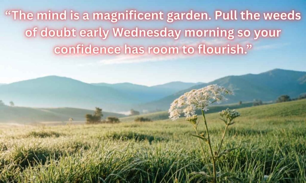 Positive Thoughts Uplifting Good Morning Wednesday Inspirational Quotes Image:
“The mind is a magnificent garden. Pull the weeds of doubt early Wednesday morning so your confidence has room to flourish.”