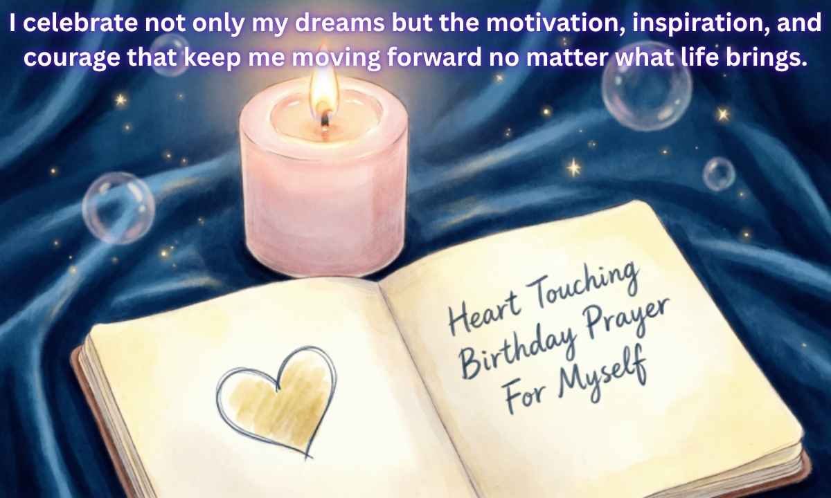 Heart Touching Birthday Prayer For Myself Image: I celebrate not only my dreams but the motivation, inspiration, and courage that keep me moving forward no matter what life brings.